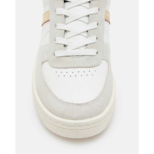 Allsaints Australia Womens Vix Suede Low Top Sneakers White/Gold AU46-648